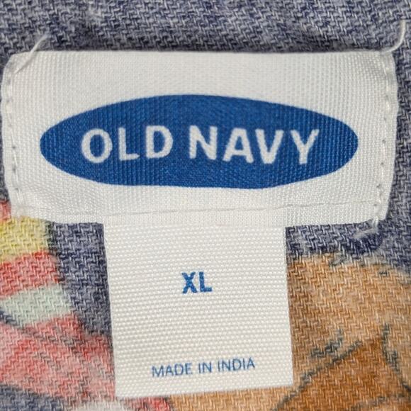 Old Navy XL Sloth Christmas Pajama Top Flannel Button Shirt Men’s Holiday Cotton - Picture 3 of 6